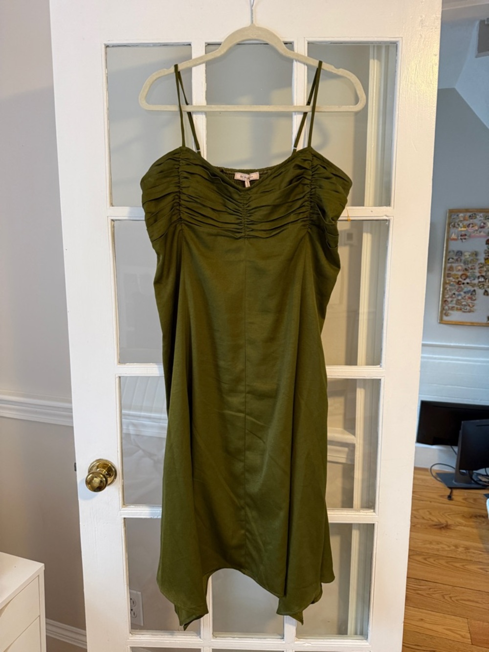 BCBGeneration Ruched Handkerchief Hem Midi Dress - Picture 3 of 8